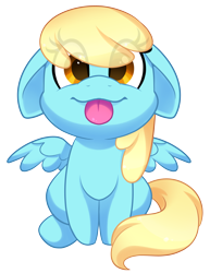 Size: 3421x4420 | Tagged: safe, artist:scarlet-spectrum, part of a set, character:sassaflash, species:pegasus, species:pony, adorable face, background pony, blep, commission, cute, female, floppy ears, mare, simple background, sitting, solo, tongue out, transparent background, ych result