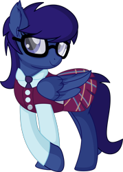 Size: 5448x7606 | Tagged: safe, artist:cyanlightning, oc, oc only, oc:snow, species:pegasus, species:pony, .svg available, absurd resolution, clothing, crystal prep academy uniform, equestria girls outfit, female, glasses, looking at you, mare, school uniform, simple background, solo, transparent background, vector