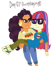 Size: 1208x1500 | Tagged: safe, artist:ktd1993, character:moondancer, character:saffron masala, my little pony:equestria girls, clothing, cosplay, costume, equestria girls-ified, harold, leshawna, total drama, total drama island