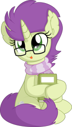 Size: 4977x8742 | Tagged: safe, artist:cyanlightning, oc, oc:sky spark, species:pony, species:unicorn, .svg available, absurd resolution, book, clothing, female, glasses, holding, mare, nerd, scarf, simple background, transparent background, vector