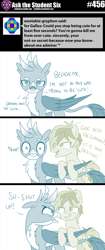 Size: 800x1910 | Tagged: safe, artist:sintakhra, character:gallus, character:sandbar, species:earth pony, species:griffon, species:pony, tumblr:studentsix, comic, duo, gallus is not amused, i'm not cute, lidded eyes, looking at each other, male, simple background, this will end in pain, unamused, white background