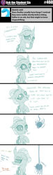 Size: 800x2643 | Tagged: safe, artist:sintakhra, character:ocellus, species:changeling, species:reformed changeling, tumblr:studentsix, ..., cute, female, not impressed, ocellus is not amused, offscreen character, plushie, prank, prank fail, solo, spider, toy, unamused