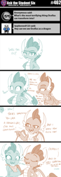 Size: 800x2299 | Tagged: safe, artist:sintakhra, character:ocellus, character:smolder, species:changeling, species:dragon, species:reformed changeling, tumblr:studentsix, g4, bandana, cute, diaocelles, disguise, disguised changeling, smolderbetes