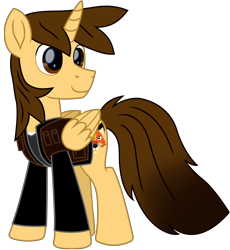 Size: 8572x9326 | Tagged: safe, artist:ejlightning007arts, oc, oc:ej, species:alicorn, species:pony, g4, clothing, cute, jacket, male, simple background, smiling, solo, stallion, transparent background, vector