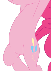 Size: 1044x1455 | Tagged: safe, artist:porygon2z, edit, character:pinkie pie, g4, belly, bipedal, cropped, female, pictures of bellies, pose, simple background, solo, transparent background, vector, vector edit