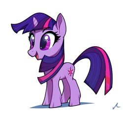 Size: 2250x2072 | Tagged: safe, artist:docwario, character:twilight sparkle, character:twilight sparkle (unicorn), species:pony, species:unicorn, g4, cloven hooves, emala jiss challenge, female, hoof fluff, mare, open mouth, simple background, smiling, solo, unshorn fetlocks, white background