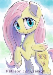 Size: 900x1274 | Tagged: safe, artist:grissaecrim, character:fluttershy, species:pegasus, species:pony, g4, female, looking at you, raised hoof, solo