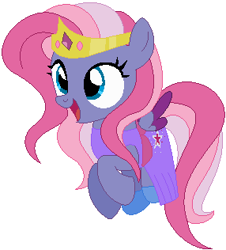 Size: 286x316 | Tagged: safe, artist:awoomarblesoda, artist:user15432, base used, character:starsong, species:pegasus, species:pony, g3, g4, clothing, costume, crown, dress, female, g3 to g4, generation leap, gown, halloween, halloween costume, holiday, jewelry, princess, princess costume, regalia, shoes, simple background, solo, white background