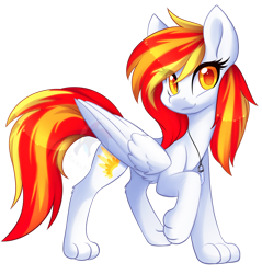 Size: 1280x1340 | Tagged: safe, artist:scarlet-spectrum, oc, oc only, oc:diamond sun, species:pegasus, species:pony, species:sphinx, g4, commission, crystal, cute, eyelashes, female, jewelry, mare, necklace, patreon, paws, pegasus oc, simple background, solo, transparent background, wings