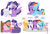 Size: 6600x4500 | Tagged: safe, artist:chub-wub, character:applejack, character:fluttershy, character:pinkie pie, character:rainbow dash, character:rarity, character:somnambula, character:twilight sparkle, character:twilight sparkle (alicorn), species:alicorn, species:earth pony, species:pegasus, species:pony, species:unicorn, ship:omniship, ship:rarilight, ship:twidash, ship:twijack, ship:twishy, g4, bed, blanket, blushing, bow, burger, cupcake, eyes closed, female, flustered, food, glass, glowing horn, harem, hay burger, herd, horn, kiss on the cheek, kissing, lesbian, levitation, magic, mane six, mare, nuzzling, open mouth, pillow, polyamory, raised hoof, raised leg, salad, shipping, sick, simple background, sitting, soda, soup, spoon, table, telekinesis, twilight sparkle gets all the mares, twilight's harem, twinambula, white background
