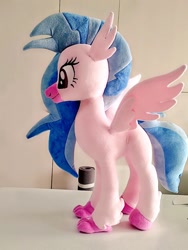 Size: 768x1024 | Tagged: safe, artist:nekokevin, character:silverstream, species:classical hippogriff, species:hippogriff, g4, female, irl, photo, plushie, side view, smiling, spread wings, wings