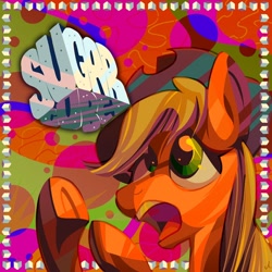 Size: 1024x1024 | Tagged: safe, artist:docwario, character:applejack, species:earth pony, species:pony, g4, clothing, countryisms, cowboy hat, female, hat, mare, solo, sugarcube, underhoof, yeehaw