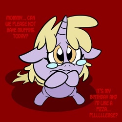 Size: 576x576 | Tagged: safe, artist:pembroke, character:dinky hooves, begging, crying, please, text