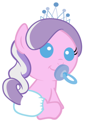 Size: 2200x3200 | Tagged: safe, artist:beavernator, character:diamond tiara, species:pony, baby, baby pony, diaper, foal, high res, pacifier