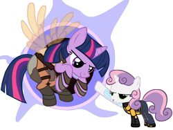 Size: 6400x4800 | Tagged: safe, artist:beavernator, character:sweetie belle, character:twilight sparkle, character:twilight sparkle (alicorn), species:alicorn, species:pony, absurd resolution, borderlands, borderlands 2, crossover, female, lilith, mare, maya, phaselock