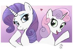 Size: 1300x910 | Tagged: safe, artist:joakaha, character:rarity, character:sweetie belle