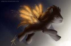 Size: 800x519 | Tagged: dead source, safe, artist:grissaecrim, oc, oc only, species:pegasus, species:pony, g4, fire, flying, male, photoshop, solo, stallion