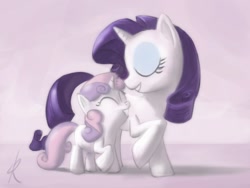 Size: 800x600 | Tagged: dead source, safe, artist:grissaecrim, character:rarity, character:sweetie belle, species:pony, species:unicorn, g4, eyes closed, female, filly, happy, mare, photoshop