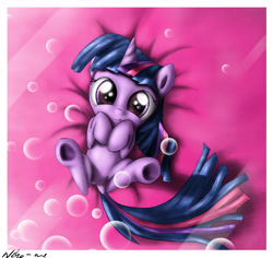 Size: 3599x3392 | Tagged: safe, artist:neko-me, character:twilight sparkle, bellyrubs, blep, bubble, cute, female, filly, filly twilight sparkle, legs in air, looking at you, on back, smiling, solo, tongue out, underhoof, younger