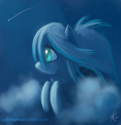 Size: 1190x1227 | Tagged: safe, artist:grissaecrim, character:cloudchaser, cloud, female, shooting star, solo, stars