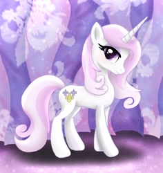 Size: 1180x1250 | Tagged: safe, artist:joakaha, character:fleur-de-lis, species:pony, species:unicorn, g4, cutie mark, eyeshadow, female, horn, looking at you, makeup, solo, tail