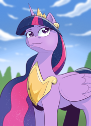 Size: 1280x1764 | Tagged: safe, artist:saturdaymorningproj, character:twilight sparkle, character:twilight sparkle (alicorn), species:alicorn, species:pony, episode:the last problem, g4, my little pony: friendship is magic, crown, female, jewelry, looking up, mare, older, older twilight, princess twilight 2.0, regalia, solo
