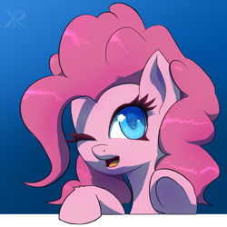 Size: 700x700 | Tagged: safe, artist:grissaecrim, character:pinkie pie, female, looking at you, portrait, solo