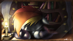 Size: 3840x2160 | Tagged: safe, artist:neko-me, character:rainbow dash, :o, blanket, book, candle, cute, drool, eyes closed, female, floppy ears, sleeping, solo, table, window