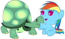 Size: 6000x3600 | Tagged: safe, artist:beavernator, character:rainbow dash, character:tank, species:pony, baby, baby dash, baby pony, cute, dashabetes, filly, foal