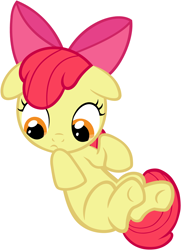 Size: 3640x5040 | Tagged: safe, artist:beavernator, character:apple bloom, species:earth pony, species:pony, female, filly, looking down, simple background, solo, upside down, white background
