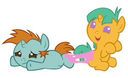 Size: 4200x2560 | Tagged: safe, artist:beavernator, character:snails, character:snips, species:pony, baby, baby pony, foal