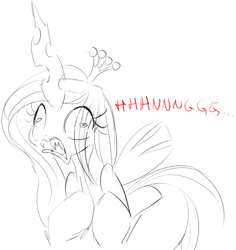 Size: 945x1001 | Tagged: safe, artist:zev, character:queen chrysalis, death, female, heart attack, hnnng, reaction image, solo