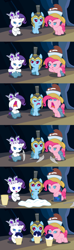 Size: 1120x3780 | Tagged: safe, artist:beavernator, character:pinkie pie, character:rainbow dash, character:rarity, species:pony, episode:hearth's warming eve, g4, my little pony: friendship is magic, babity, baby, baby dash, baby pie, baby pony, beavernator is trying to murder us, blue raspberry, chancellor puddinghead, commander hurricane, cute, dashabetes, diapinkes, filly, hnnng, princess platinum, raribetes, slushie, weapons-grade cute