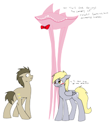 Size: 1856x2048 | Tagged: safe, artist:chub-wub, character:derpy hooves, character:doctor whooves, character:time turner, species:pegasus, species:pony, bow tie, doctor whooves gets all the assistants, female, hanar, mare, mass effect, simple background, transparent background