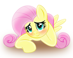 Size: 5500x4342 | Tagged: safe, artist:em120x, artist:joakaha, character:fluttershy, absurd resolution, blushing, bronybait, cute, female, heart, looking at you, shyabetes, simple background, solo, vector, white background