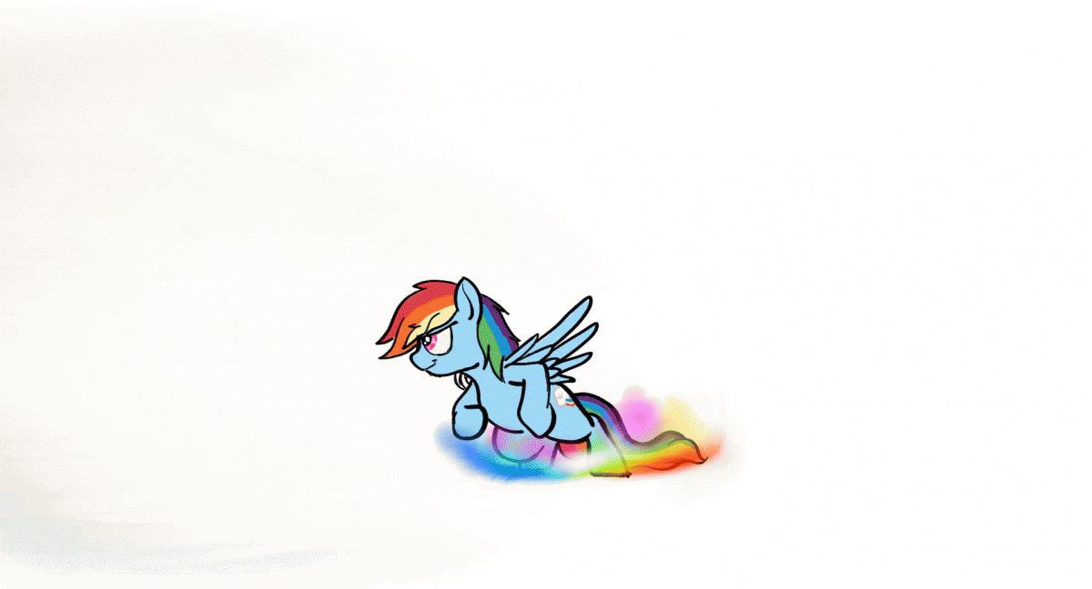 Size: 1200x648 | Tagged: safe, artist:greyscaleart, character:rainbow dash, g4, my little pony: friendship is magic, animated, female, flying, solo, sonic rainboom