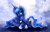 Size: 1400x900 | Tagged: safe, artist:joakaha, character:princess luna, species:alicorn, species:pony, g4, clothing, crown, cute, female, hoof shoes, jewelry, looking at you, lunabetes, lying down, mare, necklace, peytral, prone, regalia, shoes, signature, smiling, solo