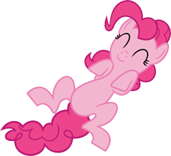 Size: 3535x3225 | Tagged: safe, artist:porygon2z, character:pinkie pie, cute, female, on back, simple background, solo, transparent background, vector