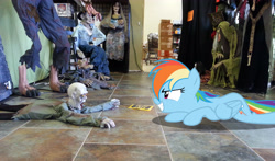 Size: 3264x1916 | Tagged: safe, artist:porygon2z, character:rainbow dash, halloween, irl, nightmare night, photo, ponies in real life