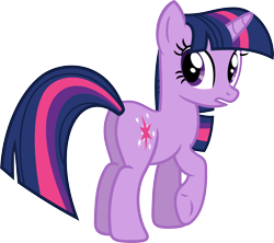Size: 3545x3142 | Tagged: safe, artist:porygon2z, character:twilight sparkle, character:twilight sparkle (unicorn), species:pony, species:unicorn, butt, female, looking back, mare, plot, raised hoof, simple background, solo, transparent background, twibutt, vector