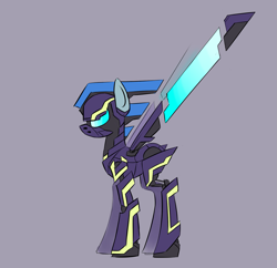 Size: 1529x1483 | Tagged: safe, artist:underpable, crossover, megaman, megaman x, megamare, megamare x, robot, shadowbolts, solo