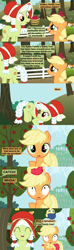 Size: 1120x3780 | Tagged: safe, artist:beavernator, character:apple bloom, character:applejack, character:fiddlesticks, character:granny smith, species:pony, and that's how apple bloom was made, apple, apple family member, applebucking, baby, baby pony, beavernator goes insane, birth, comic, family tree, female, filly, filly applejack, foal, pun, reproduction, the birds and the bees, the talk, tree, young granny smith, younger