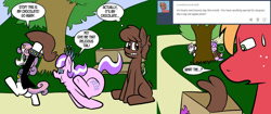 Size: 1368x576 | Tagged: safe, artist:pembroke, character:big mcintosh, character:diamond tiara, character:sweetie belle, oc, oc:chocolate pony, species:earth pony, species:pony, meanie belle, big red macintosh, chocolate pony, chubby diamond, food, food pony, male, original species, ponified, stallion