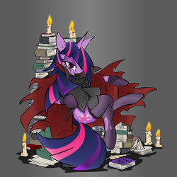 Size: 2880x2880 | Tagged: safe, artist:skutchi, artist:zev, character:twilight sparkle, species:pony, species:unicorn, book, book throne, candle, clothing, female, high res, mare, pile, sitting, solo, stockings, throne