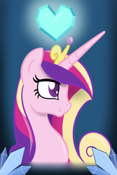 Size: 1200x1800 | Tagged: safe, artist:thebrokencog, character:princess cadance, crystal heart, female, smiling, solo