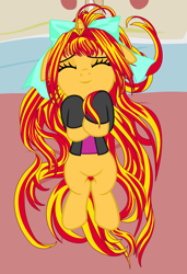 Size: 3840x5600 | Tagged: safe, artist:beavernator, character:sunset shimmer, species:pony, species:unicorn, my little pony:equestria girls, beavernator is trying to murder us, best pony, clothing, cute, dawwww, equestria girls outfit, equestria girls ponified, female, filly, floppy ears, hnnng, imminent belly rub, on back, ponified, shimmerbetes, solo, sweet dreams fuel, weapons-grade cute