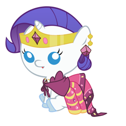 Size: 1200x1200 | Tagged: safe, artist:beavernator, character:rarity, species:pony, babity, baby, baby pony, beavernator is trying to murder us, clothing, cute, dress, female, filly, foal, gala, solo, tiara
