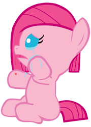Size: 2500x3500 | Tagged: safe, artist:beavernator, character:pinkamena diane pie, character:pinkie pie, species:pony, baby, baby pie, baby pony, beavernator is trying to murder us, bee sting, crying, cute, cuteamena, diapinkes, female, filly, foal, sad, solo, vector