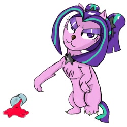 Size: 894x894 | Tagged: safe, artist:mildockart, character:aria blaze, my little pony:equestria girls, cat, catified, cup, everything is ruined, evil, nyaria blaze, pure unfiltered evil, species swap, spill, spilled drink