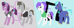 Size: 2900x1100 | Tagged: safe, artist:shimazun, character:dj pon-3, character:octavia melody, character:vinyl scratch, oc, oc only, oc:ardent scratch, oc:charmy ambience, oc:dulcet sound, oc:serene melody, bow, bow tie, clothing, father, mother, necktie, parent, shirt
